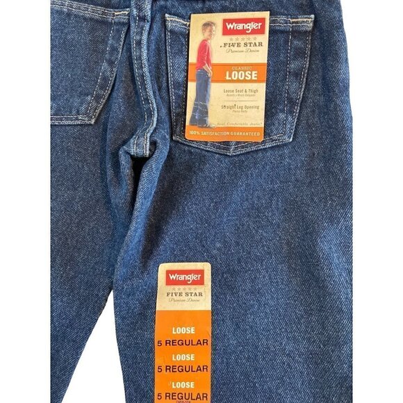 Boys Wrangler Jeans Size 5 regular classic loose Adjustable - Picture 3 of 4